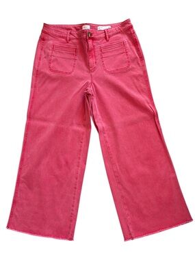 ❤️ J. Jill Red Denim Cropped Wide-Leg Jeans – Size 12 – Bold & On-Trend! ❤️